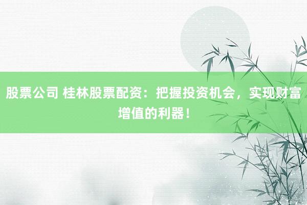 股票公司 桂林股票配资：把握投资机会，实现财富增值的利器！