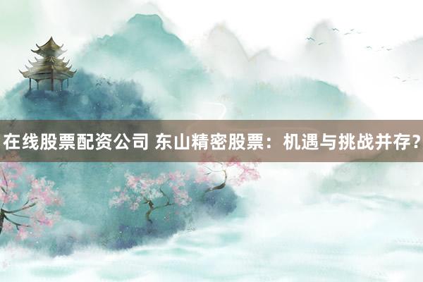 在线股票配资公司 东山精密股票:机遇与挑战并存?