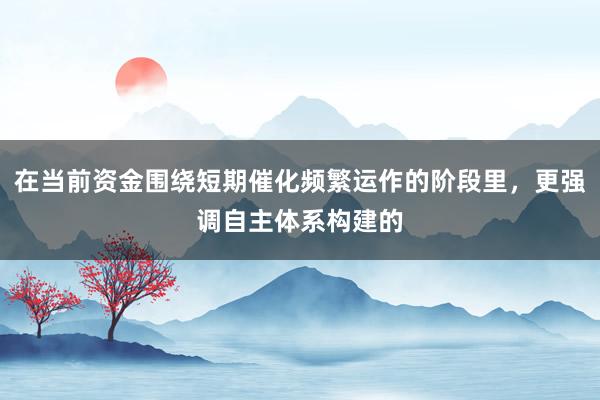 在当前资金围绕短期催化频繁运作的阶段里，更强调自主体系构建的