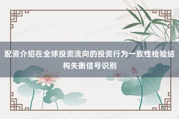 配资介绍在全球投资流向的投资行为一致性检验结构失衡信号识别