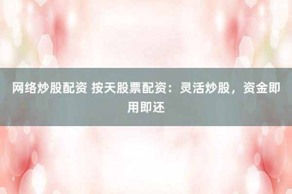 网络炒股配资 按天股票配资：灵活炒股，资金即用即还