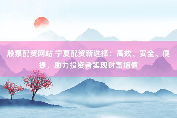 股票配资网站 宁夏配资新选择：高效、安全、便捷，助力投资者实现财富增值