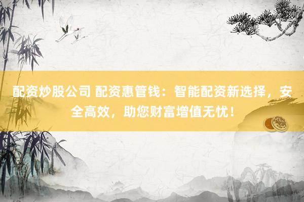 配资炒股公司 配资惠管钱:智能配资新选择,安全高效,助您财富增值无忧!