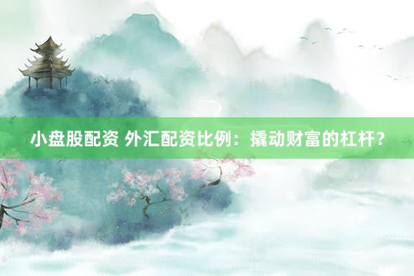 小盘股配资 外汇配资比例：撬动财富的杠杆？