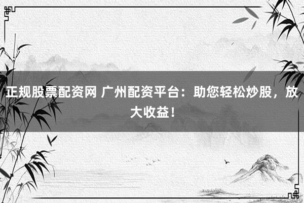 正规股票配资网 广州配资平台:助您轻松炒股,放大收益!