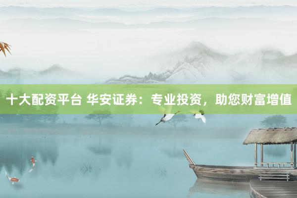 十大配资平台 华安证券：专业投资，助您财富增值