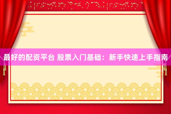 最好的配资平台 股票入门基础：新手快速上手指南